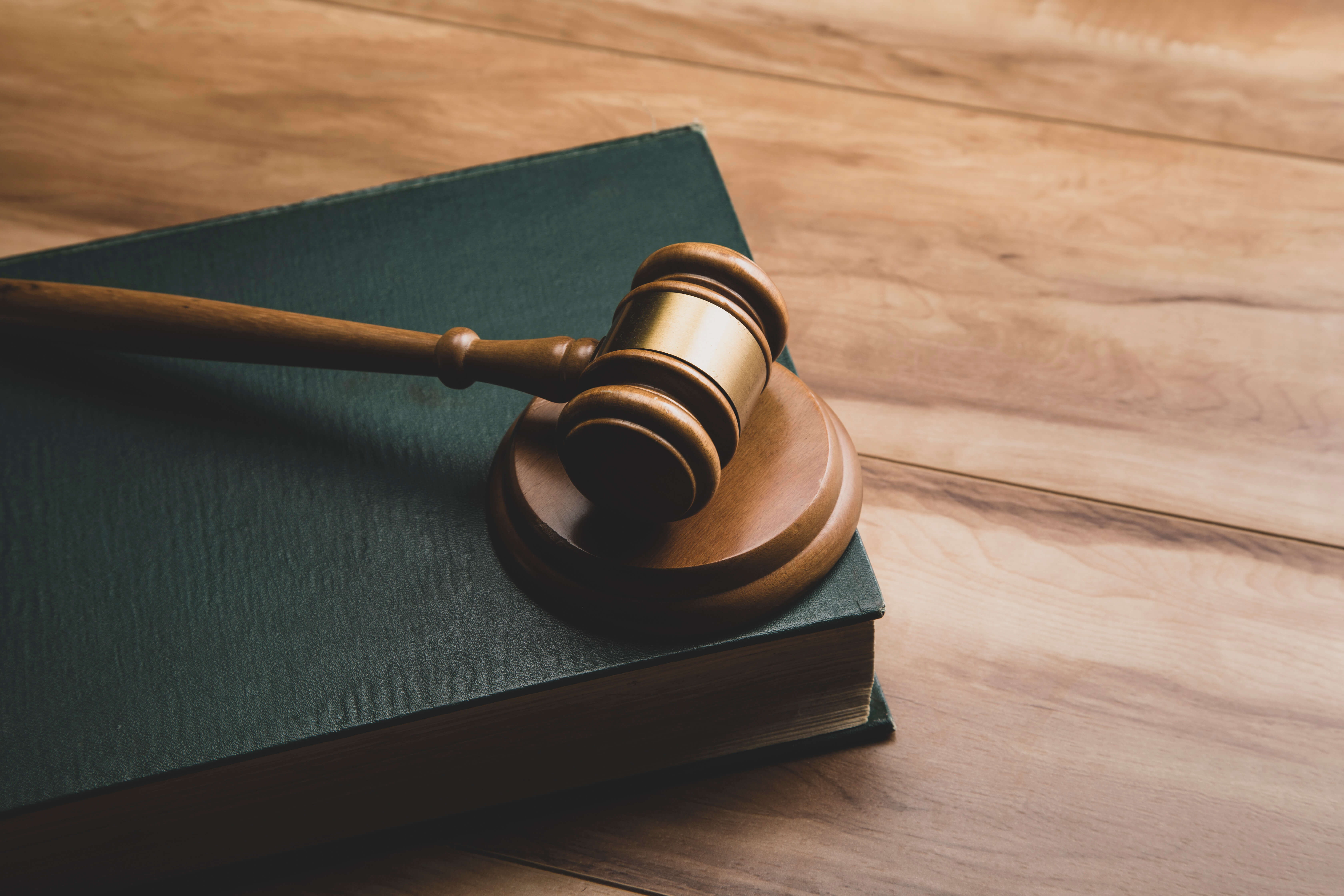 legal symbol, gavel on book