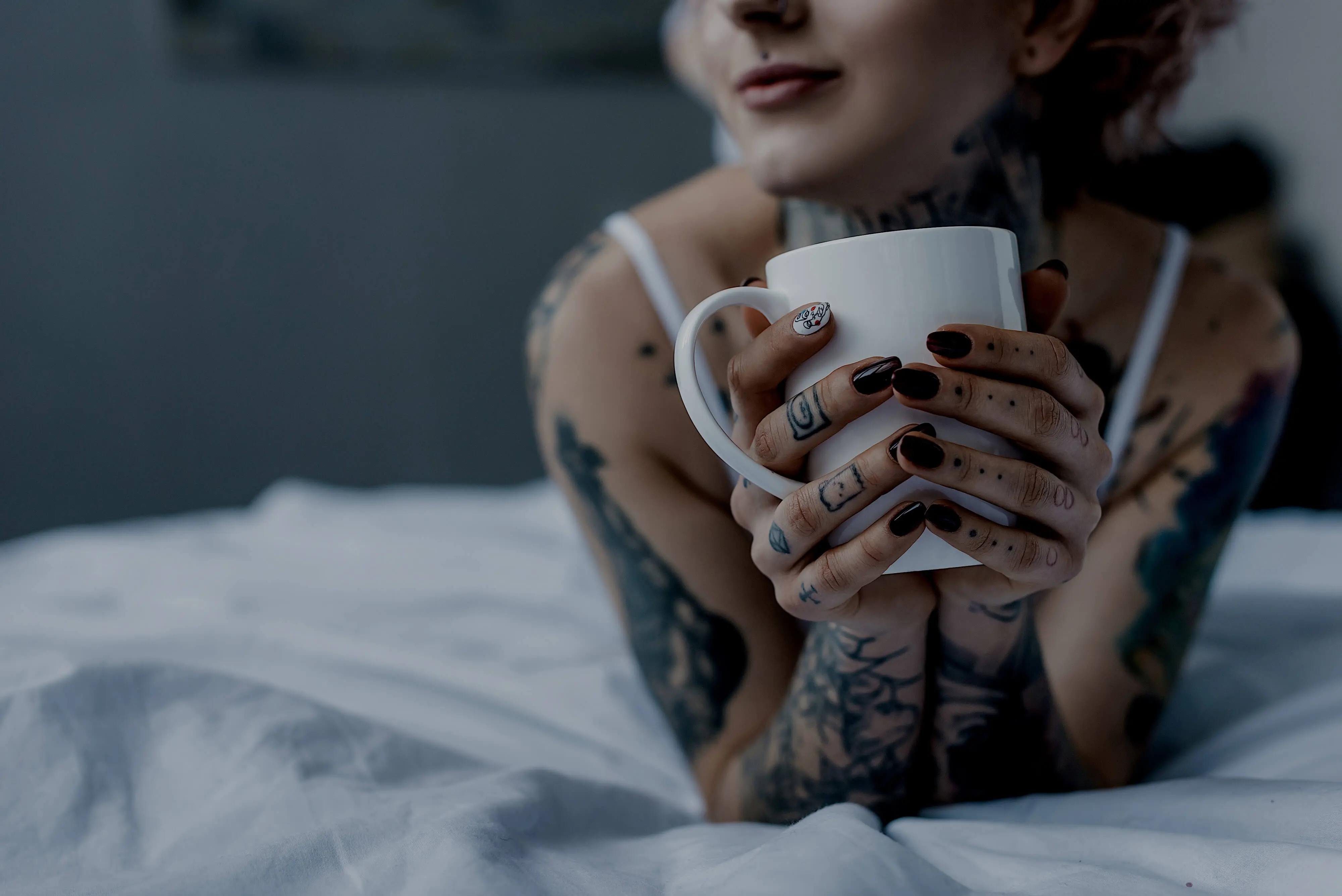 woman holding coffee in hands