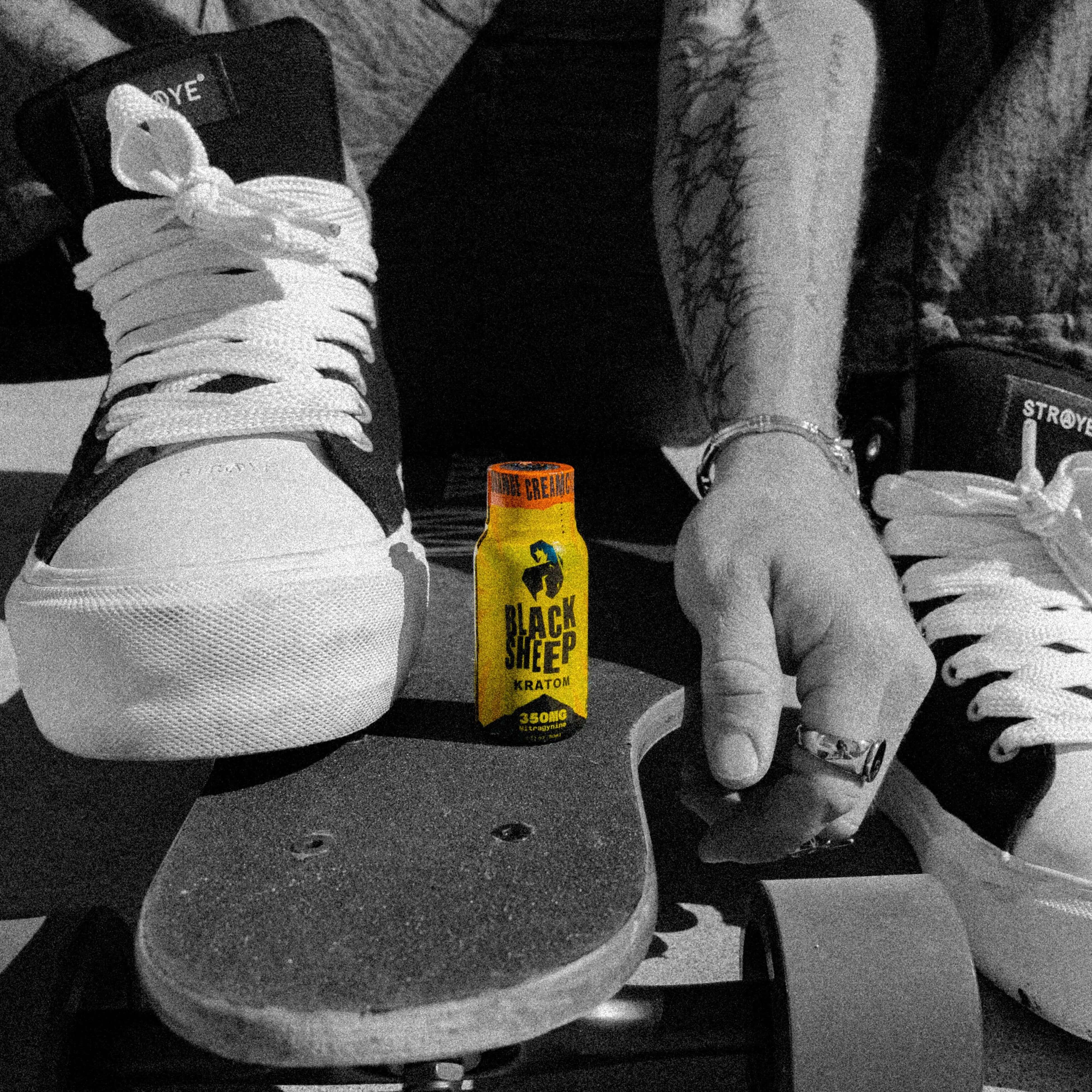 skateboard and kratom shot