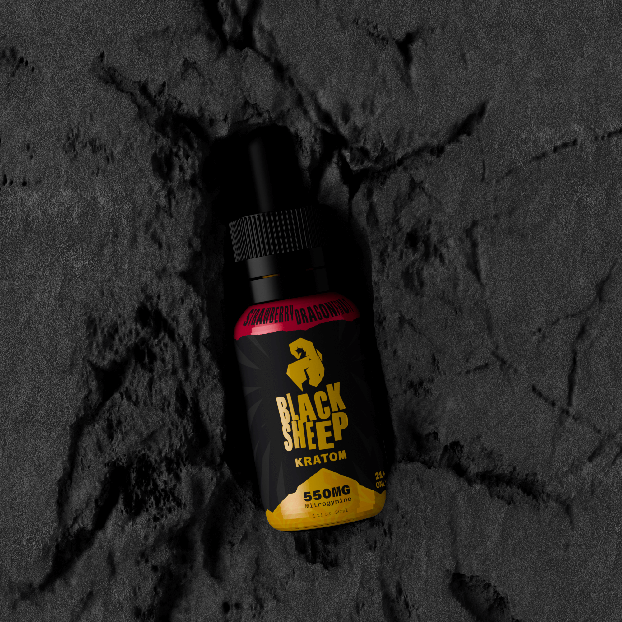 strawberry dragonfruit kratom tincture in gravel